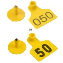 001-100 Number Plastics Tags Livestock Animal Identification Ear Tags for Marking Pigs Cattle Sheep Cows Goats 3 Color geltona