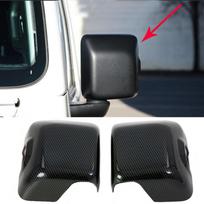 For Jeep Wrangler JL 2018  Side Door Mirror Wing Rear View Rearview Caps Carbon Fiber Style Trim Cover Molding Car Styling gray