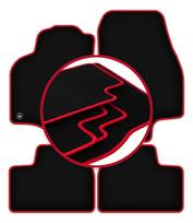 Velour floor mats with red edge for: Opel Astra G cabrio, Coupe, bertone (1998-2009)