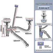 Anti-Odor Kitchen Sink Drain Pipe gray