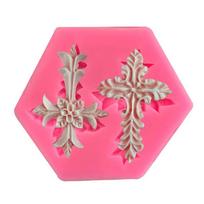 2 Even The Flower-shaped Cross Cake Mold DIY Silicone Fondant Baking Tools Hand Drop Glue Ornaments Decoration gray