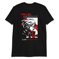 Mikasa Ackerman Unisex 100% Cotton T-shirt Mens Tees Top, attack on titan, manga, anime, japan, comic XL white