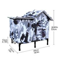 Outdoor Cat House Windproof Enclosed Cave Outside Over-Ground Pet Cat Shelter for Patio Backyard Garden Park Residential Area mėlyna