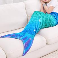 Soft Flannel Mermaid Throw Blanket or Sleeping Bag for Girls Teens - Cozy Four Seasons Warm Gift 120X60CM mėlyna
