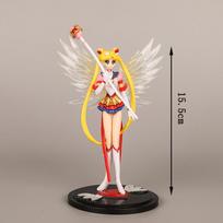 Cartoon Anime Sailor Moon Tsukino Action Figure Wings Toy Doll desk Decoration Collection Model Present Designed For girls beige