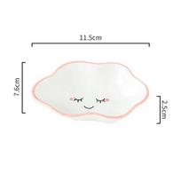Ceramic Cute Clouds Dipping Sauce Dish Hot Pot Tableware Seasoning Dishes Salad Bowl Kitchen Soy Vinegar Snake Dessert Plate white