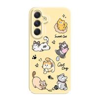 Happy Cat Phone Case For Samsung Galaxy A54 A34 A24 A14 A04 A73 A53 A33 A23 A13 A72 A52 A32 4G 5G Film Hard Cover Samsung A13 4G