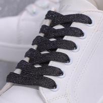 1pairs Fashion Drawstring Glitter Flat ShoeLaces Cross Braiding Strap Luxury Bright Strings Accessories Sneakers Laces gray