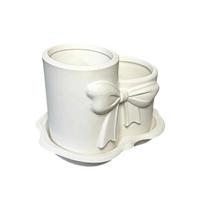 Bow Pen Holder 3D Printed Cute Bow Shaped Pencil Cup Desktop Makeup Brush Organizer for School Home Office Desk Decor rožinė