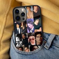 Damon Salvatore Collage Soft Phone Case for iPhone 17 Air 16e Pro max 15 Pro 13 14 Plus 11 12 MagSafe Magnetic Coque iPhone 15pro gray