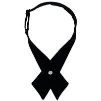Women Men Cross Pre-tied Bow Tie, Adjustable Snap Button JK Uniform Neck Bow for School Office Graduation Shirt Accessory One size white