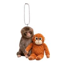Monkey Keychain Acrylic Toy Cute Monkey Holding Plush 2D Hanging Pendant 2 brown