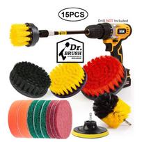 UNTIOR Multipurpose Car Cleaning Brush Set Electric Drill Attachment Tool Power Scrubber Brush Car Polisher Detailing Brush Kit yellow