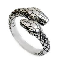 Reguliuojamas Atviras Žiedas Vyrams Moterims Sterlingas Gyvatės Dizainas Vintažinis Stilius Piršto Retro Geometriniai Papuošalai Adjustable Open Band