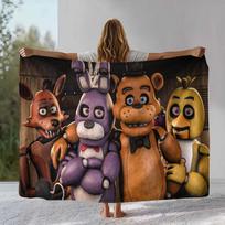 Horror Freddy F-FNAF Games Flannel Blanket,Ultra Soft Warm Plush Throw for Home Bedroom Bed Sofa Cover Office Camping Picnic 75x90cm black