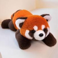 45-80cm Kawaii Raudonoji panda pliušinis žaislas Mielas minkštas gyvūnas Gulinčios meškėno pliušiniai žaislai Pagalvė Gimtadienio dovana Vaikams Mergaitėms Namų dekoras 45cm orange