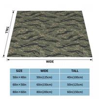 Tiger Stripe Camouflage Blankets Coral Fleece Plush All Season Army Military Camo Soft Throw Blanket for Sofa Travel Bedspreads Size: 75*100cm, Weight: 230 GSM black