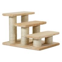 Pet Stairs 3-step Pet Ladder Cat dog Stairs Climb Ladder Cat Tree, Beige 45 x 35 x 34 cm smėlis
