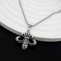 Vintage Silver Cross Pendant Necklaces Unisex Versatile Simple Long Sweater Chain Hip Hop Jewelry Accessory Gifts gray