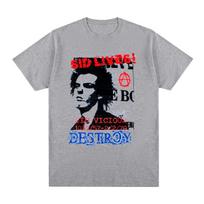 Sex Pistols Sid Vicious Punk Rock Vintage T-shirt Summer Basic Cotton Men T Shirt New Tee Tshirt Womens Tops L gray