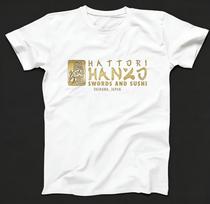 Men'S Hattori Hanzo Masashige Kung Fu Kill Bill Graphic T-Shirt Japanese Samurai Design with Ha XS beige