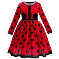 European and American cross-border Halloween costumes women's masquerade COS costumes polka dots ladybug girl performance dress BB52 100cm black