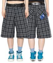 GLACK Gzp003 Trackline Check Bermuda Pants (Black) Black/S