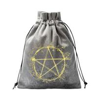 Velvets Tarots Card Storage Bag With Elegant Silk Screen Print Jewelry Pouches for Safe Storage And Stylish Carry gray