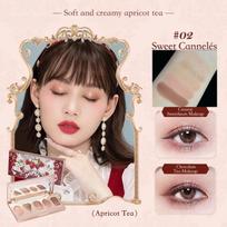 Flower Knows Strawberry Rococo Eyeshadow Pressed Glitter 5 Color Eye Shadow Creamy Texture Natural Bronze Cosmetic Eye Shadows gray