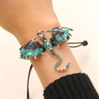 Adjustable Animal Dragon Bracelet Creative Woven Cord Wristband Fashion Braided Rope Bracelet  Gift Style A beige