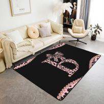 Erose vestuvinis afrikietiško leopardo lankas Plotas kilimas Rožinis ir juodas gepardo raštas Kilimas 4'11  x 3'3  mergaitėms, moterims - Monogramuotas P Vaikams vidaus grindys 160cm x 200cm gray