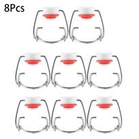 8 vnt. Alaus buteliukai su atverčiamu kamšteliu Kamštelio atveriamasis strypelis Buteliuko sandariklis Dangtelis Patvarus vyno kamštis 8Pcs white