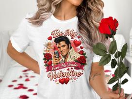 Elvis Valentine T-Shirt, Love Me Tender, Rock n Roll Gift M