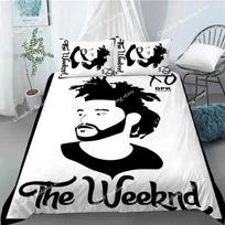 XO The Weeknd Bedding Set Single Double Queen King Size 3D Printed Bed Sheet Set For Bedroom New Duvet Cover Bed026 135x200cm black