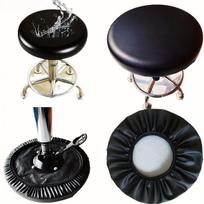 1Pc PU Round Stool Cover, Elastic Stretch Seat Cover for Bar Stools, Salon Chairs & Beauty Work Stools juoda