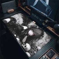 XXL Mouse Pad Dark Angel Anime Girls Desk Mat Office Laptop Extended Deskpad PC Gamer Cabinet Mousepad Keyboard Rug Black Carpet 30cmx60cm gray