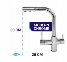 Trijų jungčių virtuvinis maišytuvas Hydro Modern Chrome, 30 cm, sidabrinis
