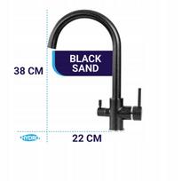 Trijų funkcijų virtuvės maišytuvas Hydro, juodas, 38 cm