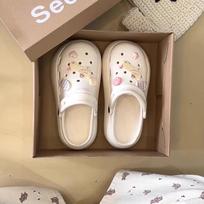 Thick-soled hole shoes women's new summer wear bag head cool slippers women's non-slip cute cartoon one-pedal slippers 36-37 balta