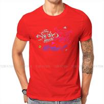 Arcane League of Legends Jinx Monkey Graffiti Bomb TShirt Men Alternative Oversized Casual Crewneck Cotton T Shirt 2020 S red
