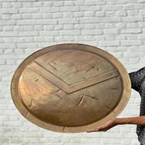 Spartan Shield 300 Leonidas Replica Medieval Warrior Battle Shield 18 Gauge Steel Knight Armor Greek Gladiator Cosplay Gift beige