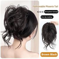 Synthetic Messy Fluffy Hair Bun Curly Hair Natural Claw Clip Hair Extension Hairpiece For Women Styling Tools black