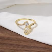 Enamel and Diamond Tulip Adjustable Gemstone Ring for Women - Durable, Non-Fading, High-End Exquisite Design Adjustable white