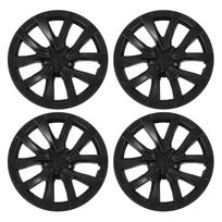 4PCS 18in Wheel Hub Cap Full Wrapping Wheel Hub Cover Trim Replacement for Tesla Model 3 2017 to 2023 Silver white
