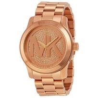 Michael Kors Sofie Crystal Rausvo aukso tono nerūdijančio plieno moteriškas laikrodis MK5661 rožinio aukso spalvos