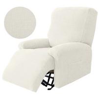 Premium Recliner Sofa Cover Lazy Chair Solid Color Cushion Cover Stretch Spandex Couch Slipcovers Non Slip Armchair Slipcovers 4pcs/set 1 Seater gray