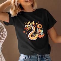 Women's T-Shirt Short Sleeve Round Neck Dragon Graphic Print Streetwear Trendy 2023 Fast Ship S