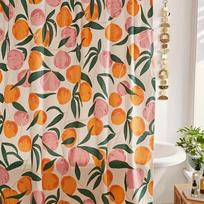 Decorate your bathroom with this vibrant orange apple shower curtain with hooks! 90X180cm