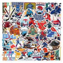 Ice Hockey Graffiti Stickers - 55 Pack for Decorating Notebooks, Suitcases, and Phones red