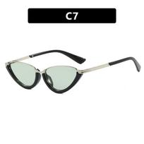 Retro Personalized Luxury Triangle Cat Eye Women's Sunglasses Outdoor Neutral High-end Feeling UV400 Sunscreen Glasses white